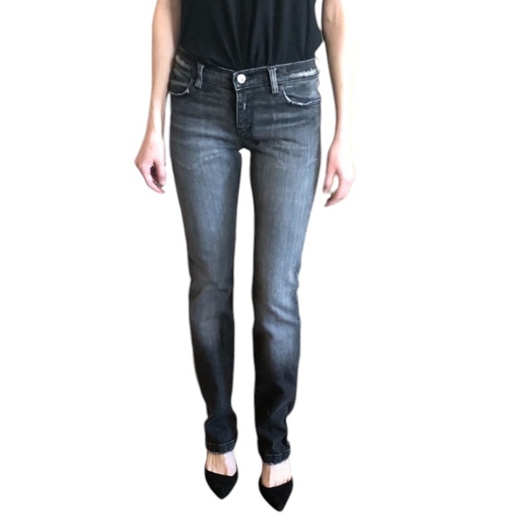 Vintage Y2K KSUBI TSUBI Distressed Straight Leg Denim Jeans - Charcoal Grey Wash - Picture 2 of 16